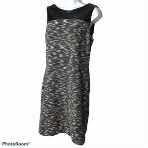 Cynthia Rowley Black Tweed Vegan Leather Dress